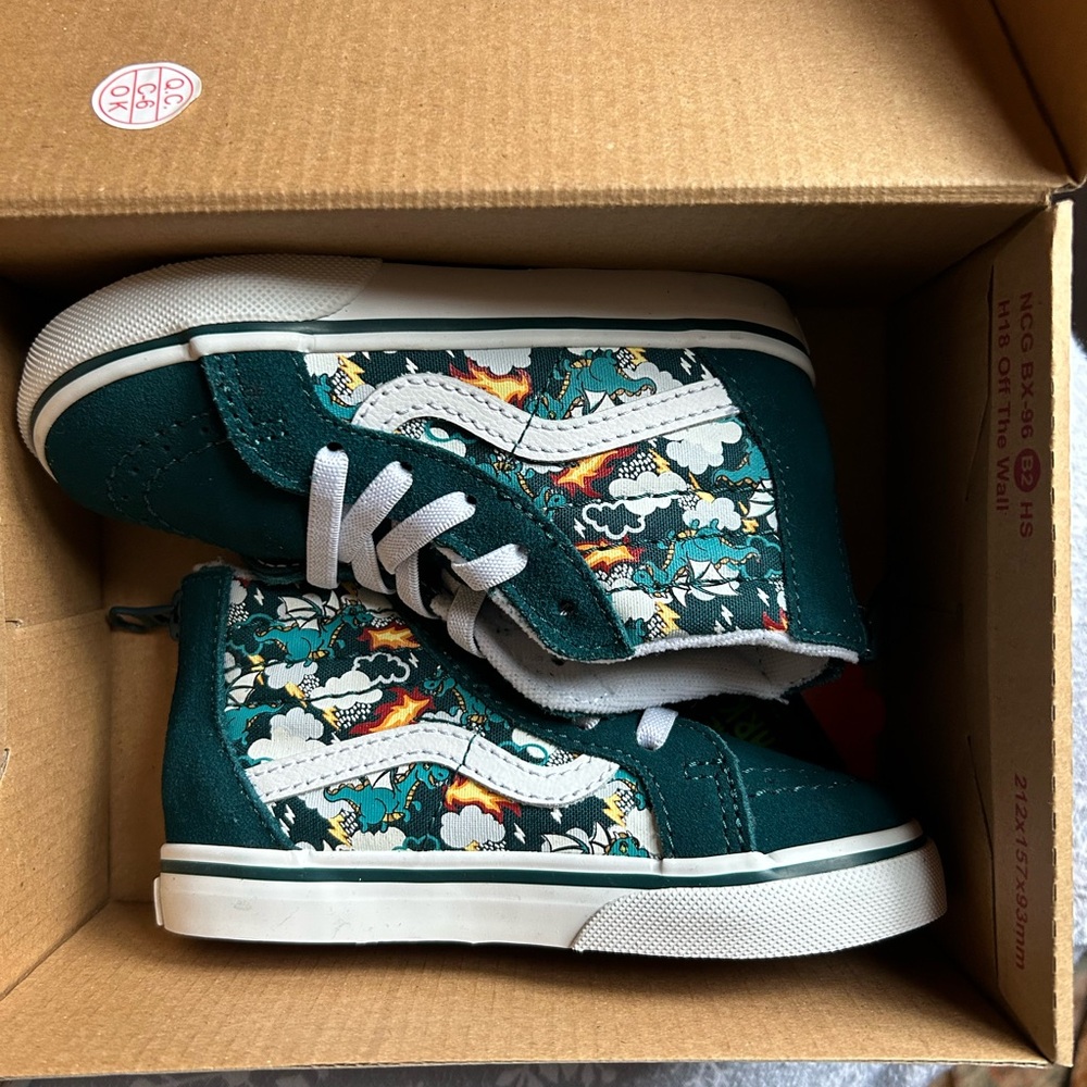 NIB Toddler Vans Sk8-Hi Zip Mythical Glow Deep Teal